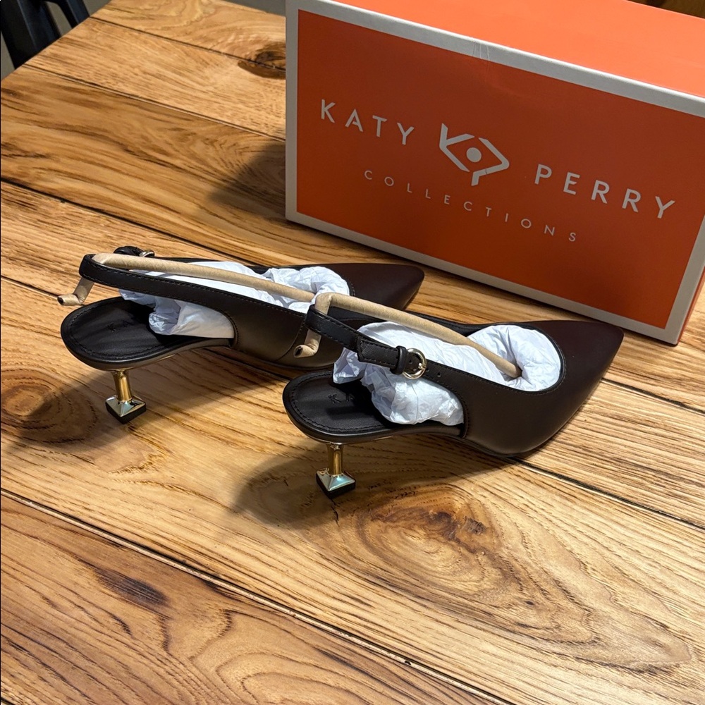Katy Perry Collections Sling Back Softy Nappa coffee NWT - Picture 4 of 9